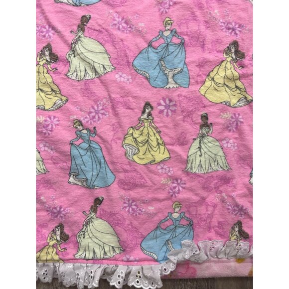 Vintage 90s Disney Princes Pink Fleece Throw Blanket For Toddler 50 x 40 - Picture 2 of 14